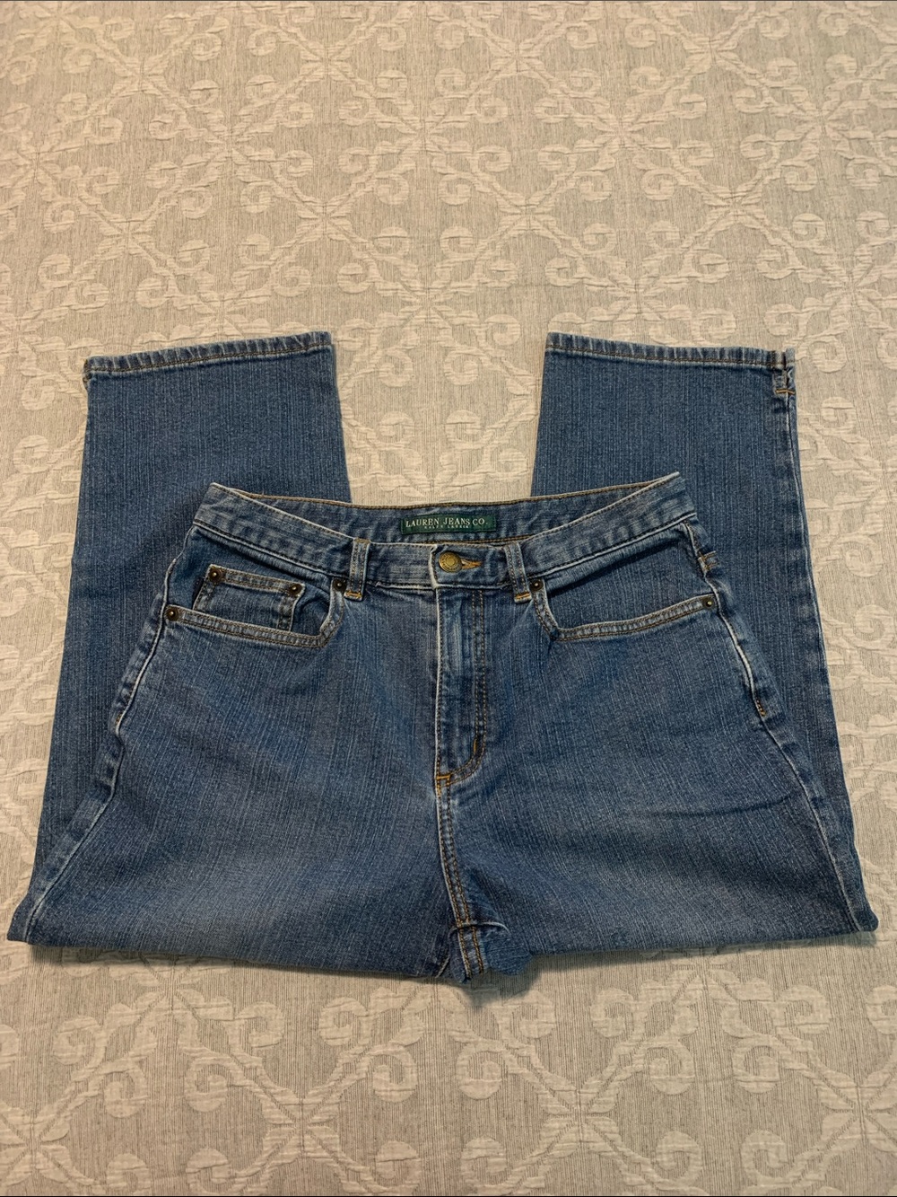 Ralph Lauren Straight-Leg Blue Capri Denim Jeans (Size 4)